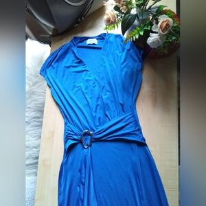 Oh Polly Vibrant Blue Maxi Dress Plunge